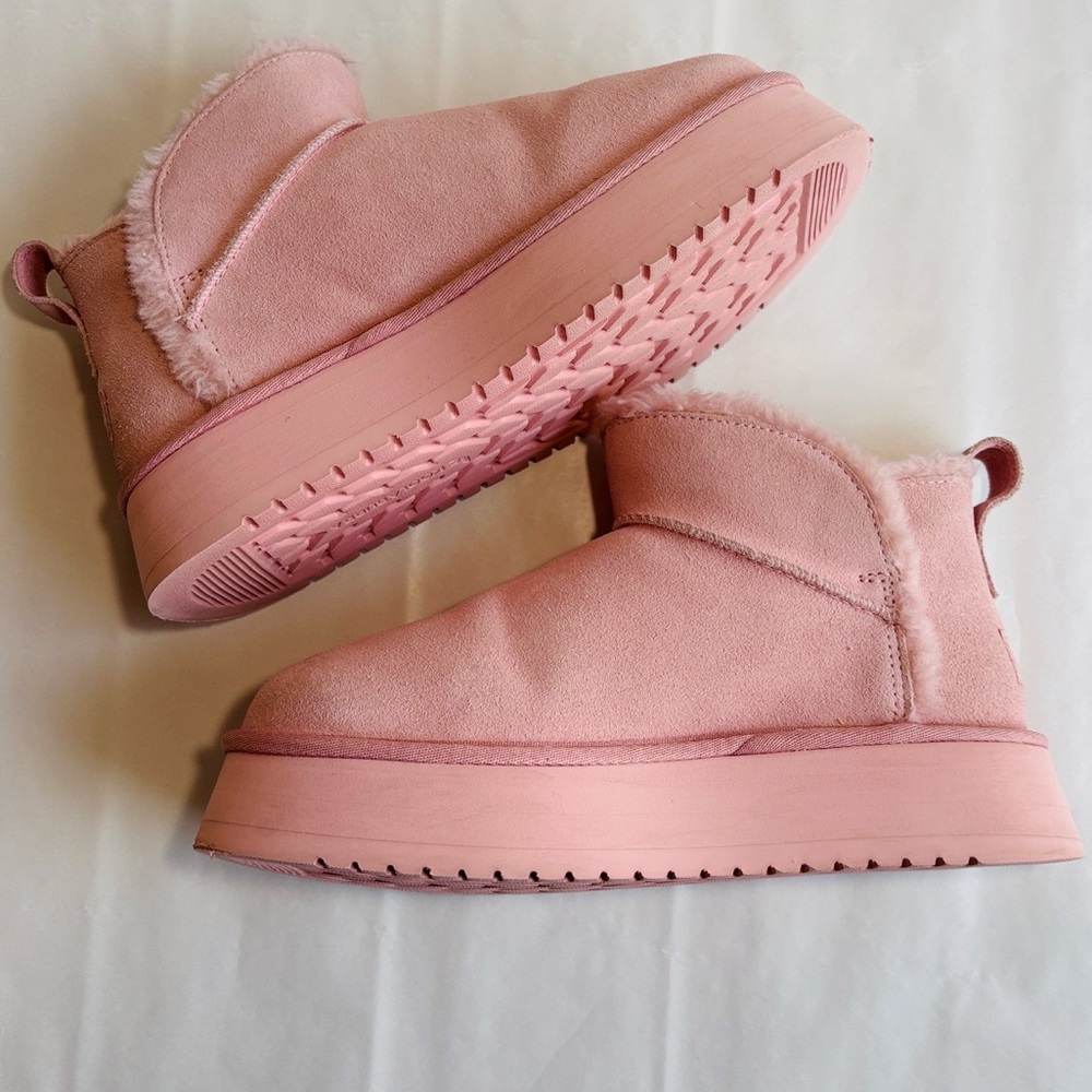 Koolaburra by Ugg Ultra Mini Koola Platform Pink Suede Boot Women’s Size 8